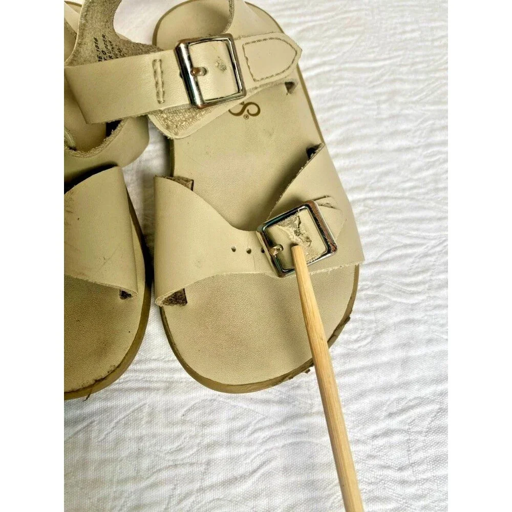 Footmates Tides Leather Sandals Toddler Girls Size 7 Straps buckle adjustable